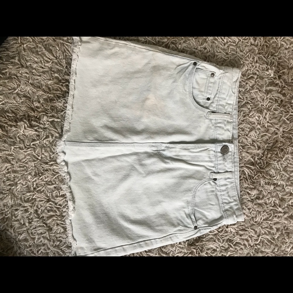 Light wash denim high waisted skirt